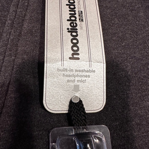 Hoodiebuddie Charcoal Zip-Up Hoodie with Earbuds - Picture 3 of 9